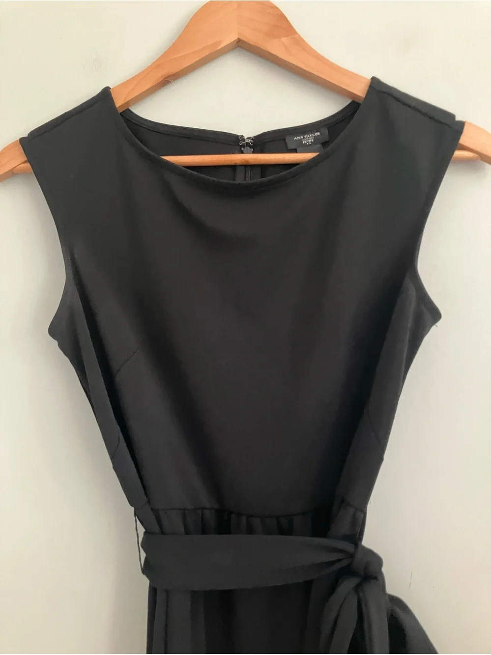 ANN TAYLOR Black and Tan Color Block Belted A-Line Tank Dress Size 2P